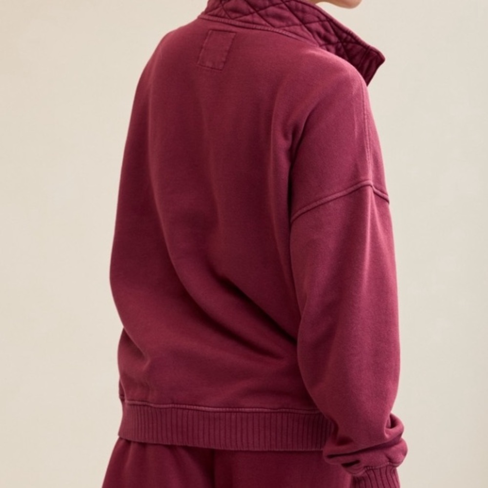 Aerie Oh Snap! Deep Cherry Red Sweatshirt Size Extra Large, NWT - Picture 3 of 5